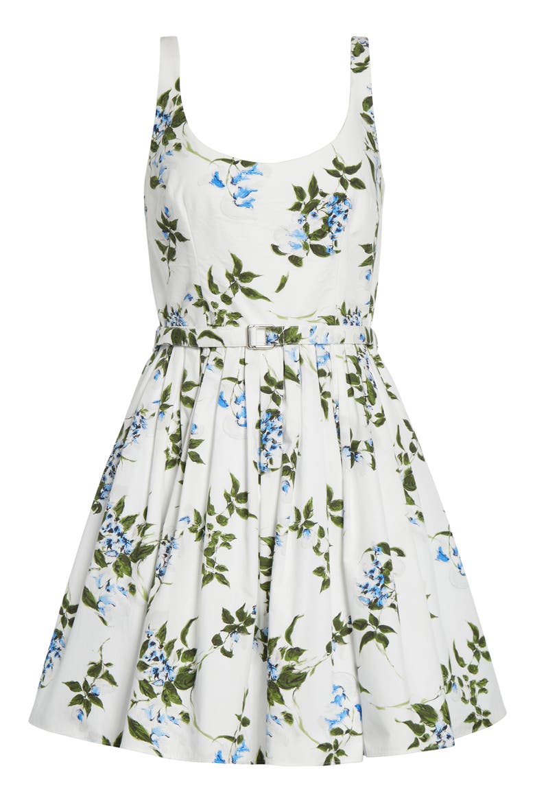 Eglantine Lilac, Lilies & Cherry Print Organic Cotton Minidress, Alternate, color, WHITE-LILAC LILLIES/ CHERRY