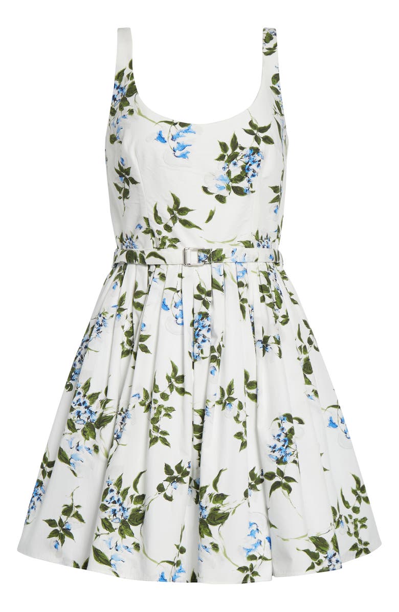 Emilia Wickstead Eglantine Lilac, Lilies & Cherry Print Organic Cotton Minidress, Alternate, color, White-Lilac Lillies/ Cherry