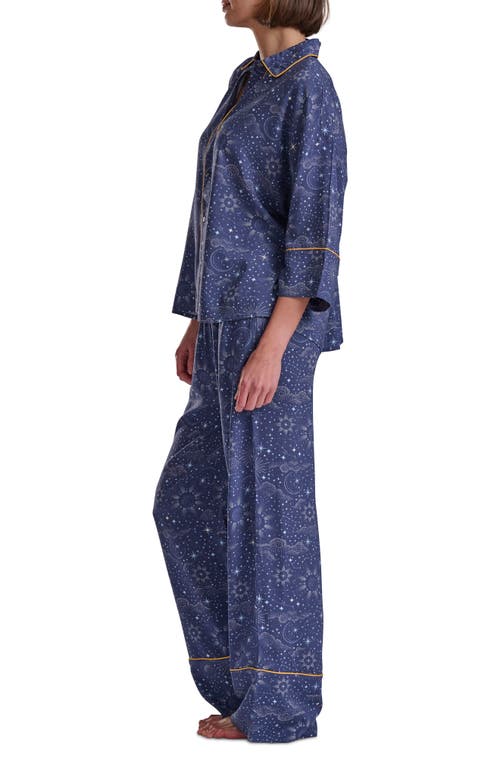 Splendid Celestial Print Pajama Pant Set In Blue