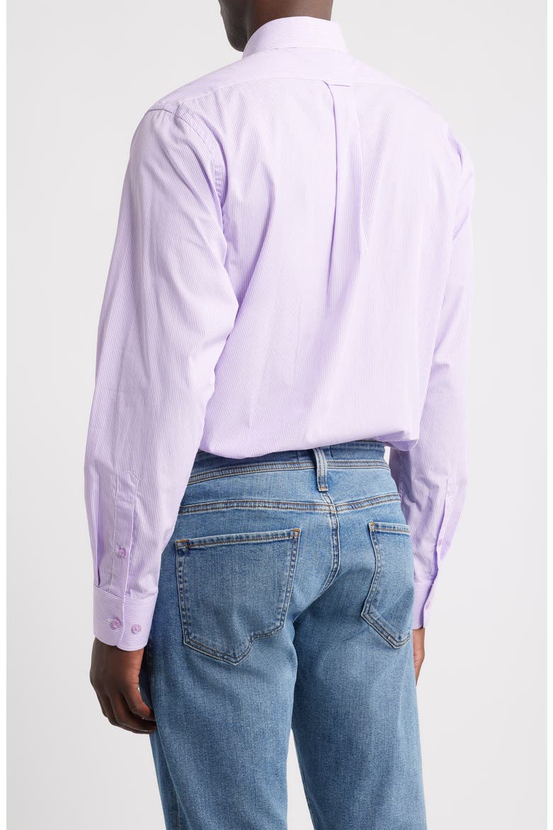 Eagle Regular Fit Stripe Cotton Button-Down Oxford Shirt, Alternate, color, LILAC