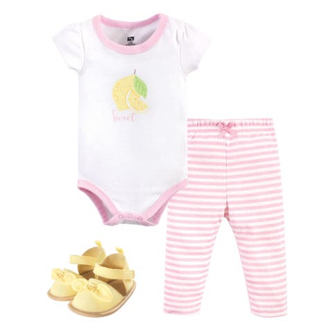 Cotton Comfort 3Pk Bodysuit, Pants, and Shoes (Baby)