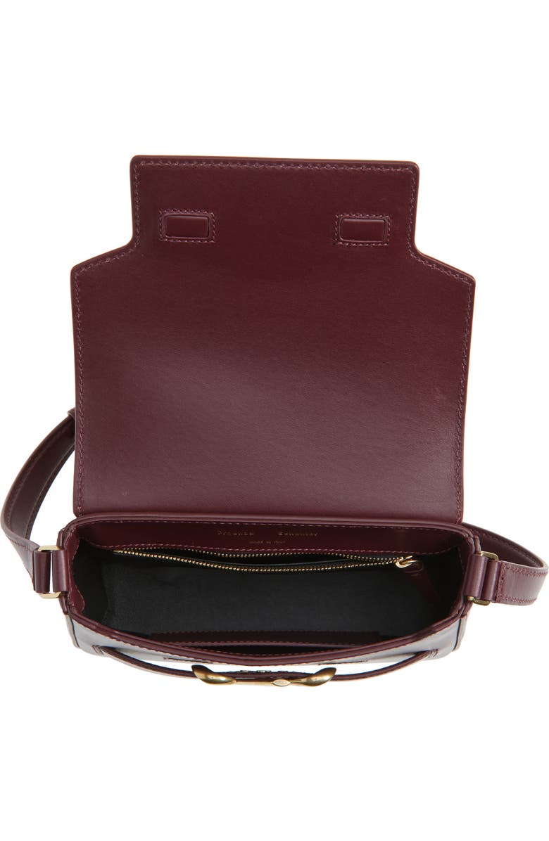 Proenza Schouler Box Leather Shoulder Bag, Alternate, color, Dark Red