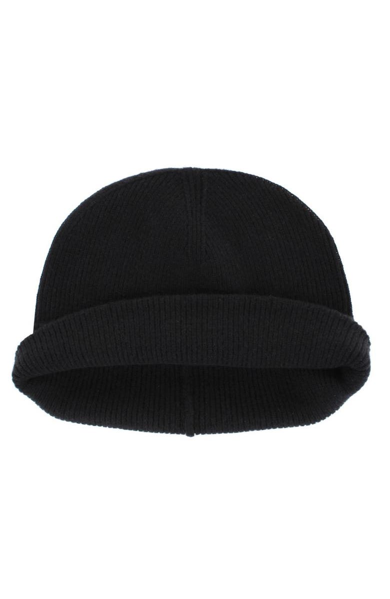 Trafalgar Camden Cashmere Solid Colored Micro Ribbed Beanie, Alternate, color, Black