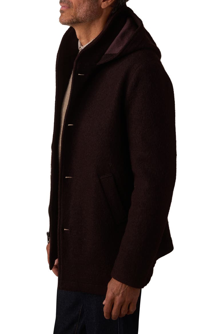 Balboa City Hooded Peacoat, Alternate, color, MIDNIGHT BROWN