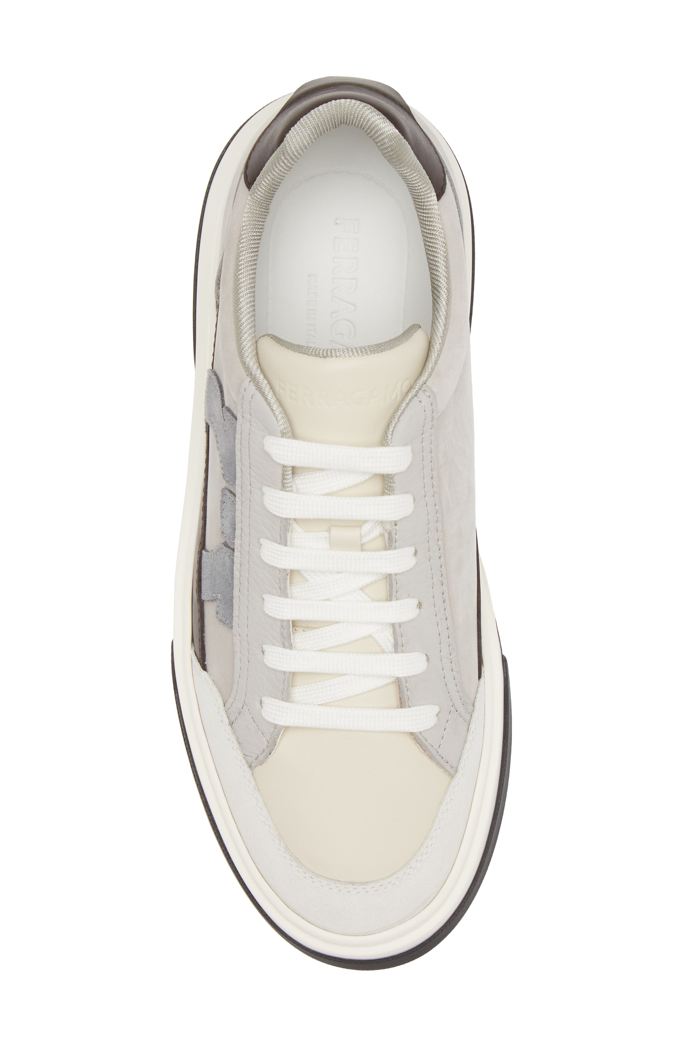 FERRAGAMO Cassina Gancio Low Top Sneaker, Alternate, color, Bianco 511 Mascarpone Cloud