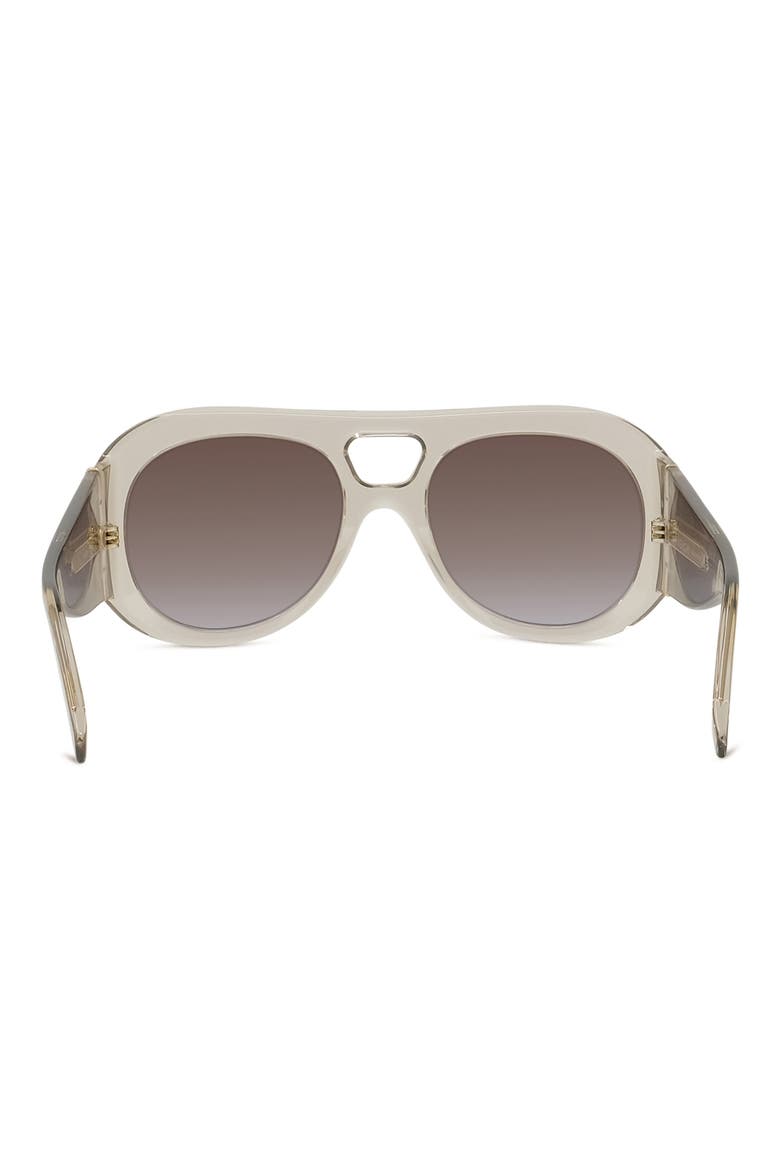Bold 53mm Gradient Round Sunglasses, Alternate, color, SHINY BEIGE / GRADIENT BROWN