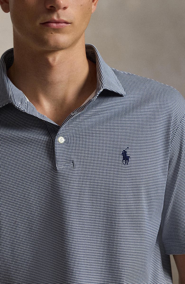 Polo Ralph Lauren Houndstooth Cotton Polo, Alternate, color, Fairway Hndstth- Newport Navy