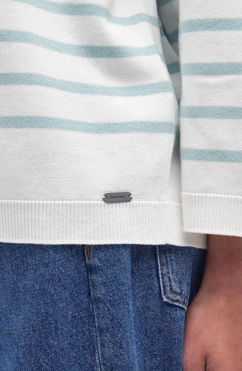 Barbour Kayleigh Stripe Tie Back Sweater, Alternate, color, Cloud/Blue Haze