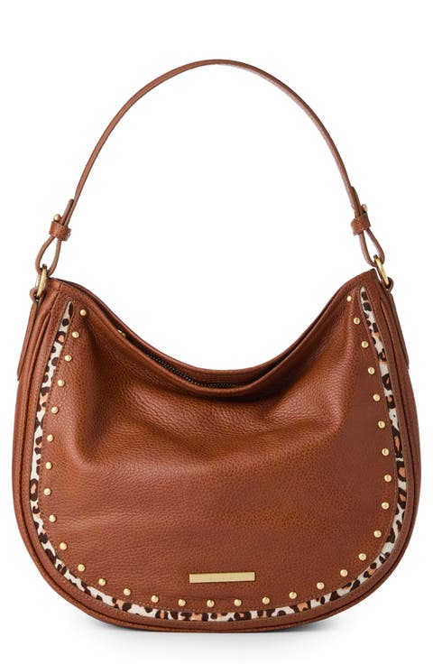 Small Kathleen Leather & Genuine Calf Hair Shoulder Bag