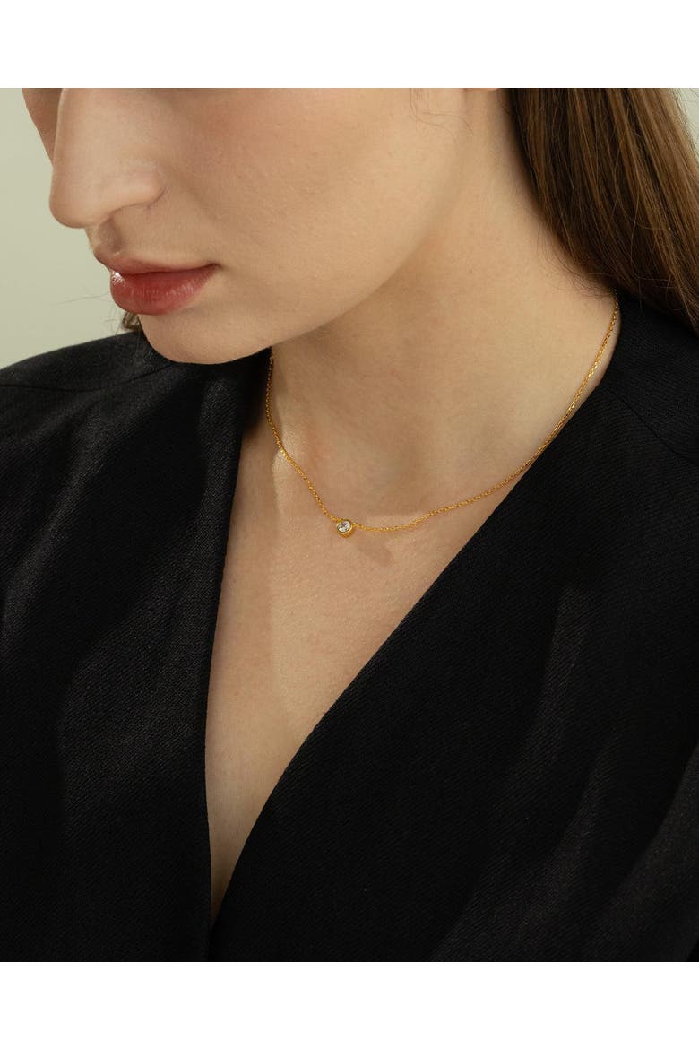 Sterling Silver 18k Gold Plated Margot Necklace Dainty Everyday Chic, Alternate, color, Gold