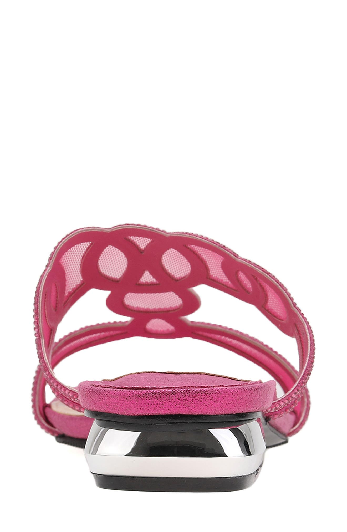 Fab Rhinestone Slide Flat, Alternate, color, FUCHSIA