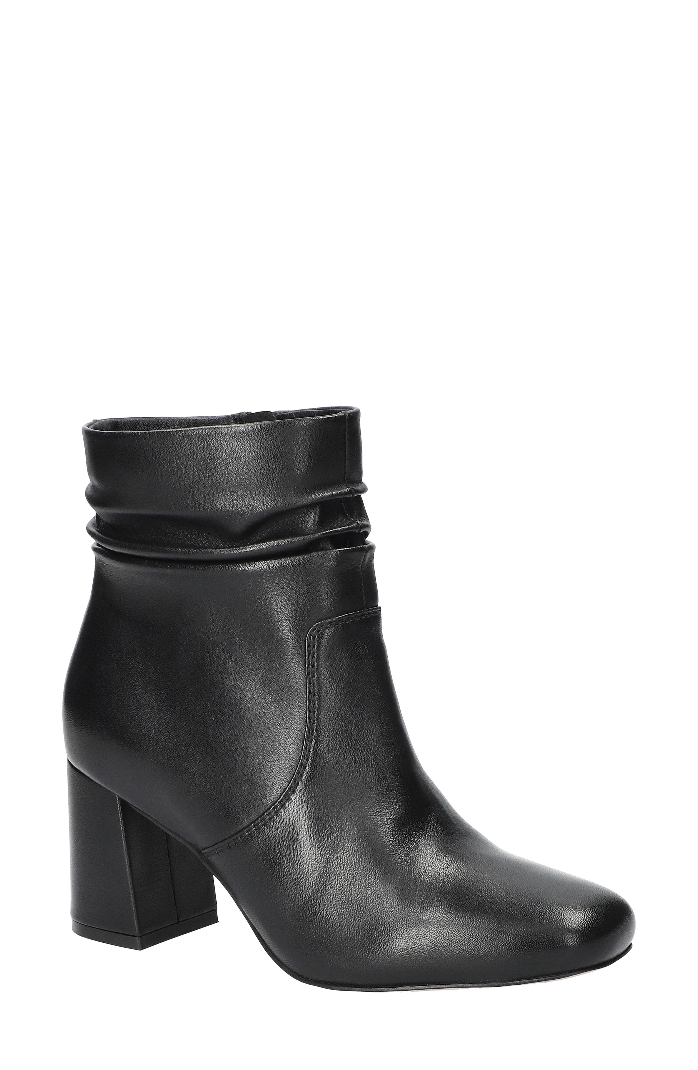Shasta Block Heel Bootie, Main, color, BLACK LEATHER