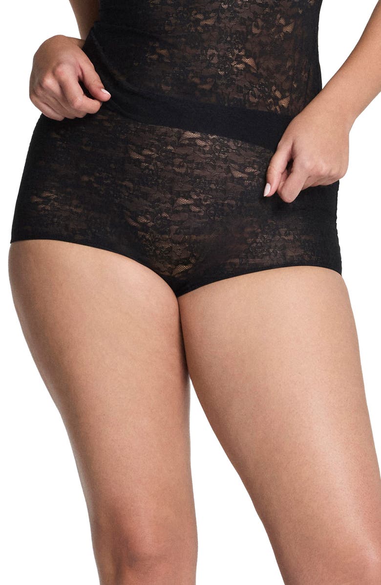 SPANX<sup>®</sup> SPANXsupersmooth<sup>®</sup> Day to Date Night Lace Boyshorts, Main, color, Very Black