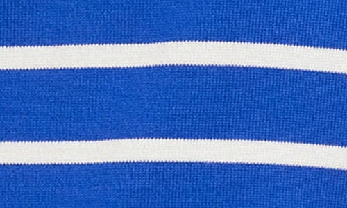 Karen Kane Stripe Henley Sweater In Blue