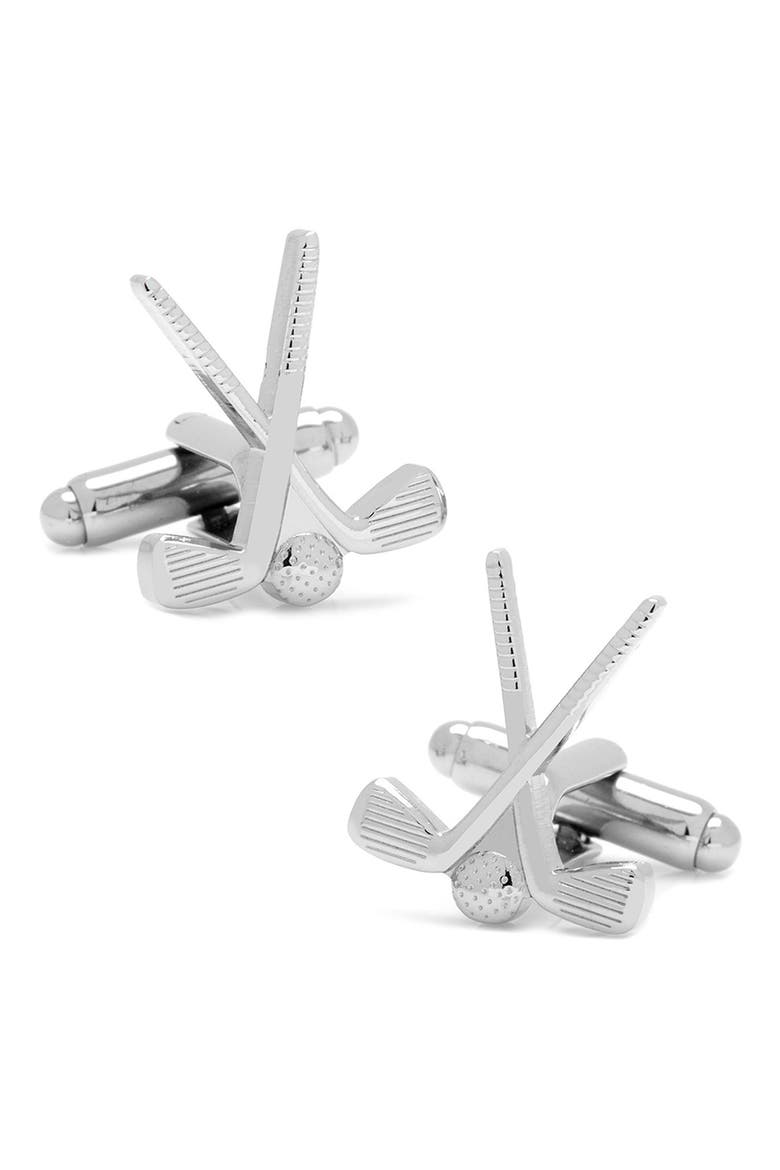 Golf Bag Cuff Links, Main, color, SILVER