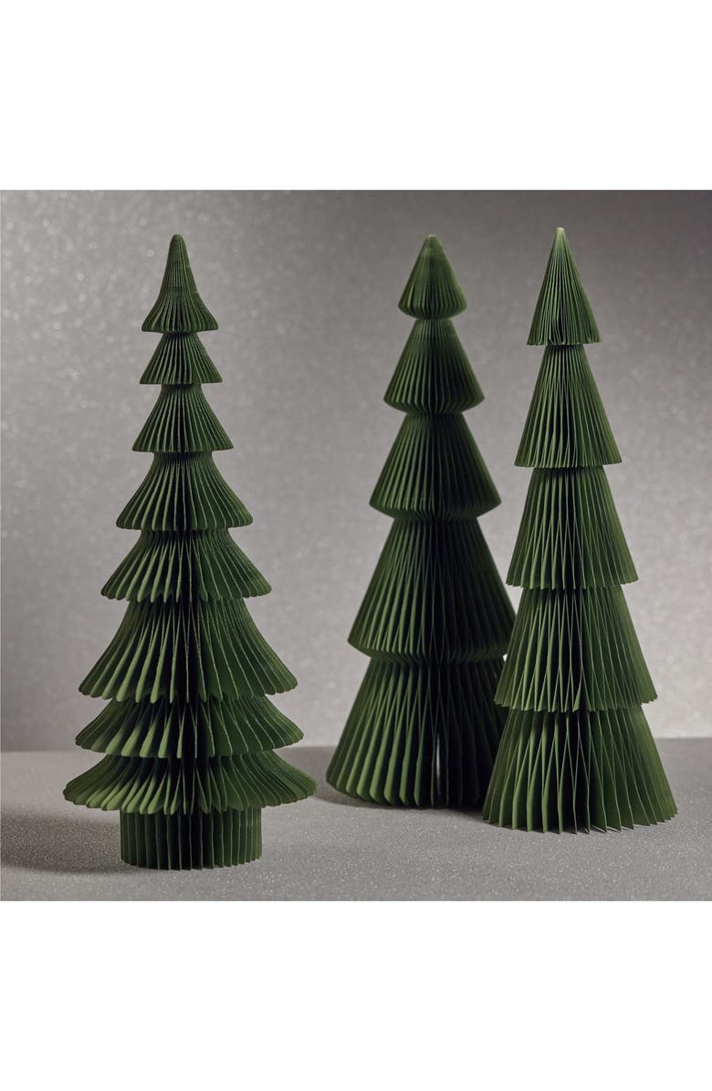 Zodax Set of 2 Miriam Paper Tree Figurines, Alternate, color, Light Green