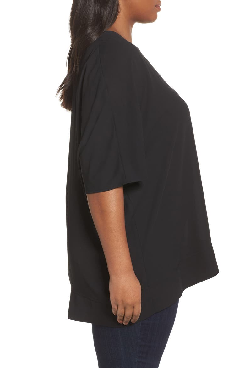 V-Neck Top, Alternate, color, BLACK