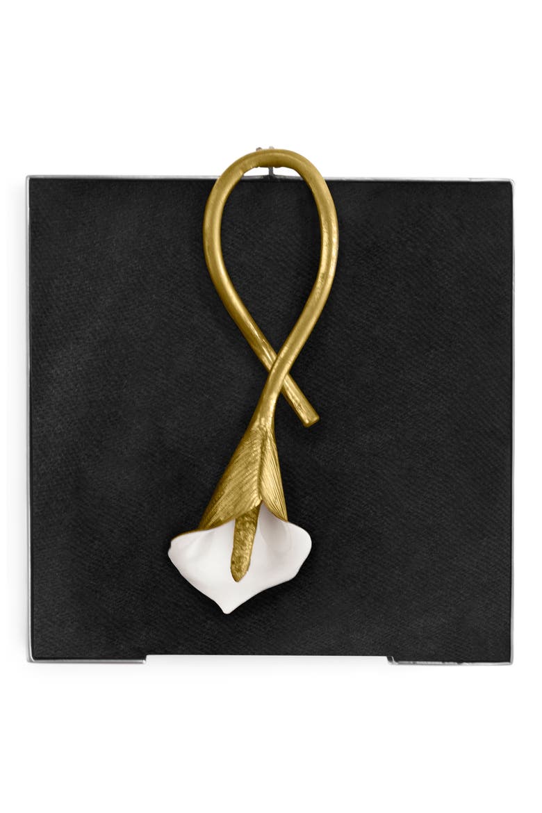 Calla Lily Cocktail Napkin Holder, Alternate, color, WHITE/ GOLD