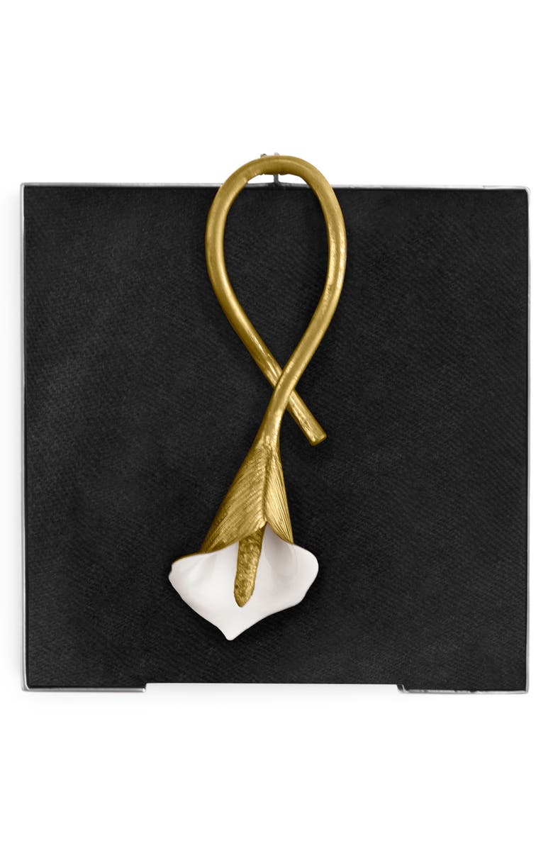Michael Aram Calla Lily Cocktail Napkin Holder, Alternate, color, White/ Gold