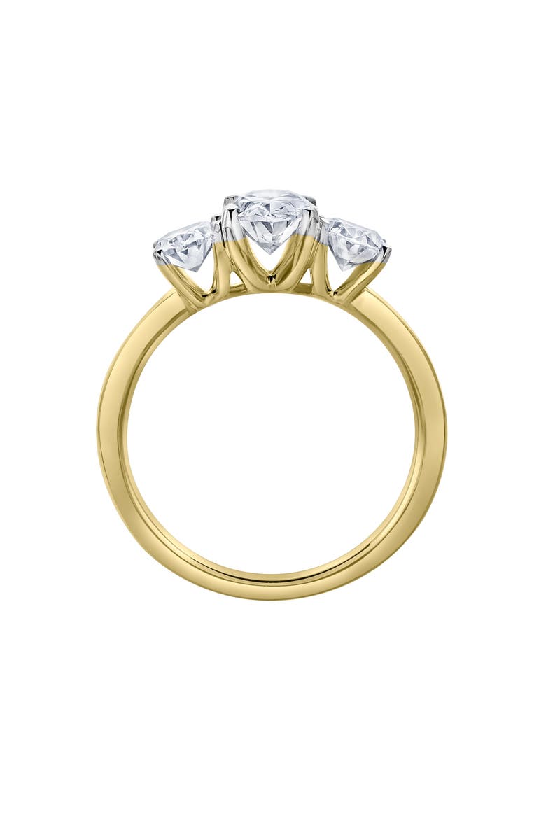 Delila 14K Gold Oval Cut Lab Grown Diamond Trinity Ring - 2 ct, Alternate, color, 14K Yellow Gold