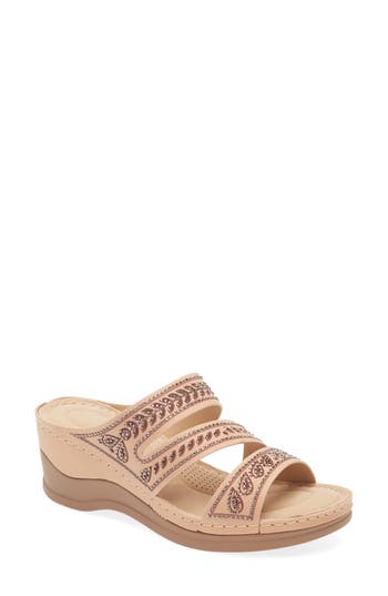 Extreme By Eddie Marc Embellished Wedge Sandal