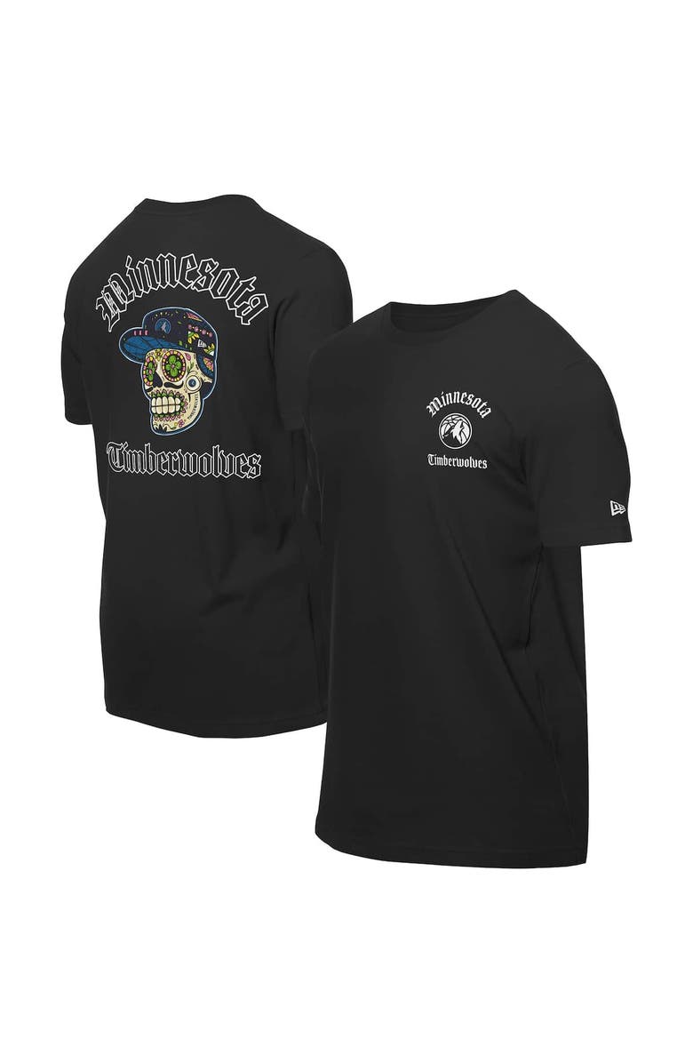 New Era Men's New Era Black Minnesota Timberwolves Sugar Skulls T-Shirt, Alternate, color, Black