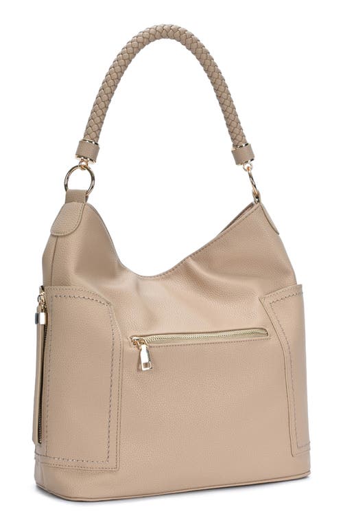Mms Design Studio Braid Handle Hobo Bag In Sand