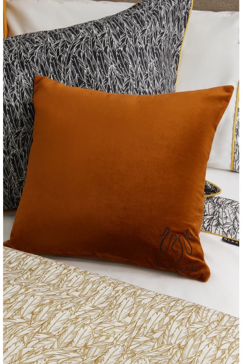 Bronze Velvet Logo Decorative Cushion, Alternate, color, Bronze