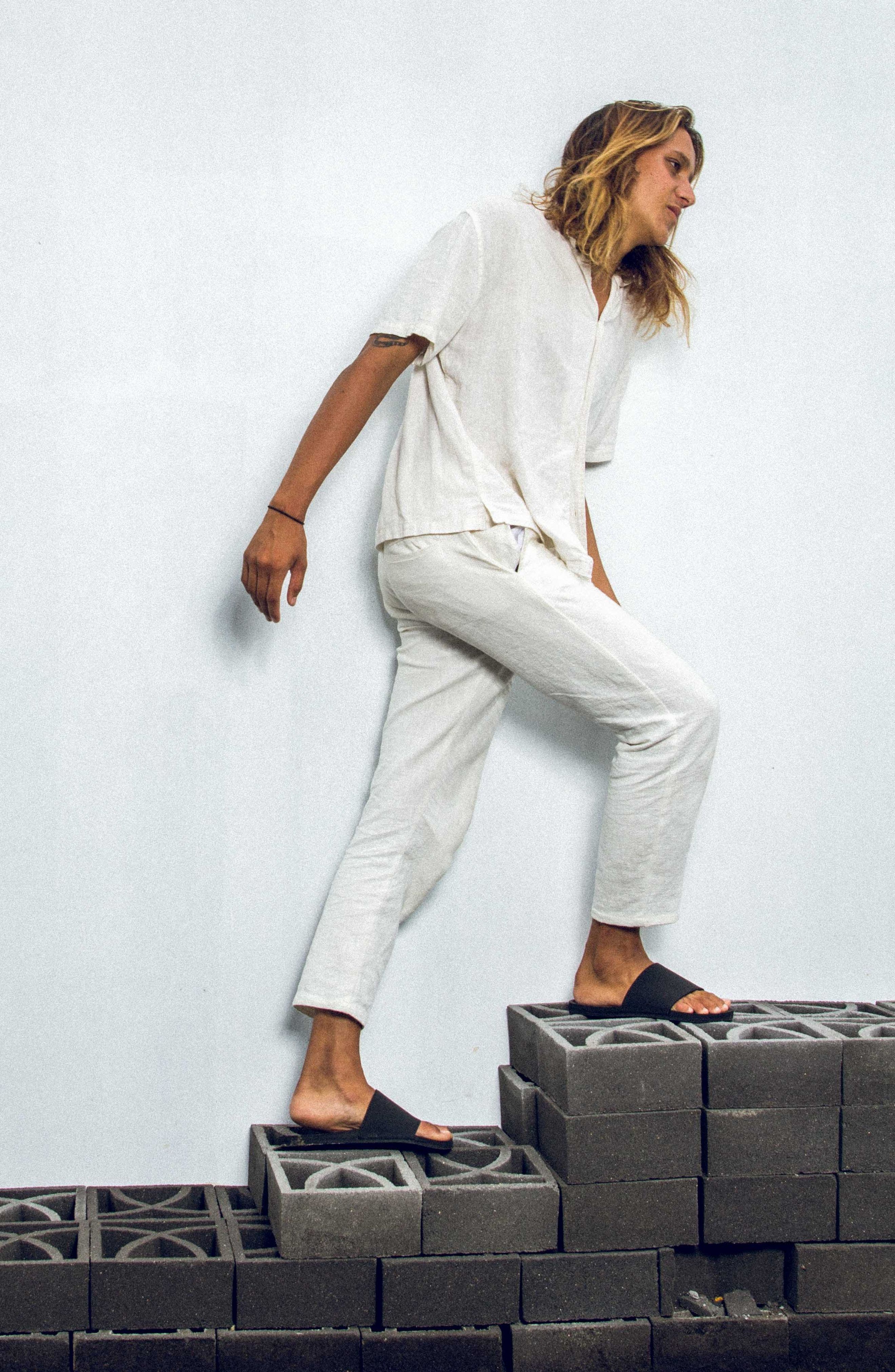 Indosole Responsibly-Made Tire Sole Slide Sandals, Alternate, color, Black