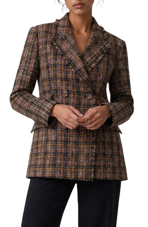 Alba Double Breasted Tweed Blazer