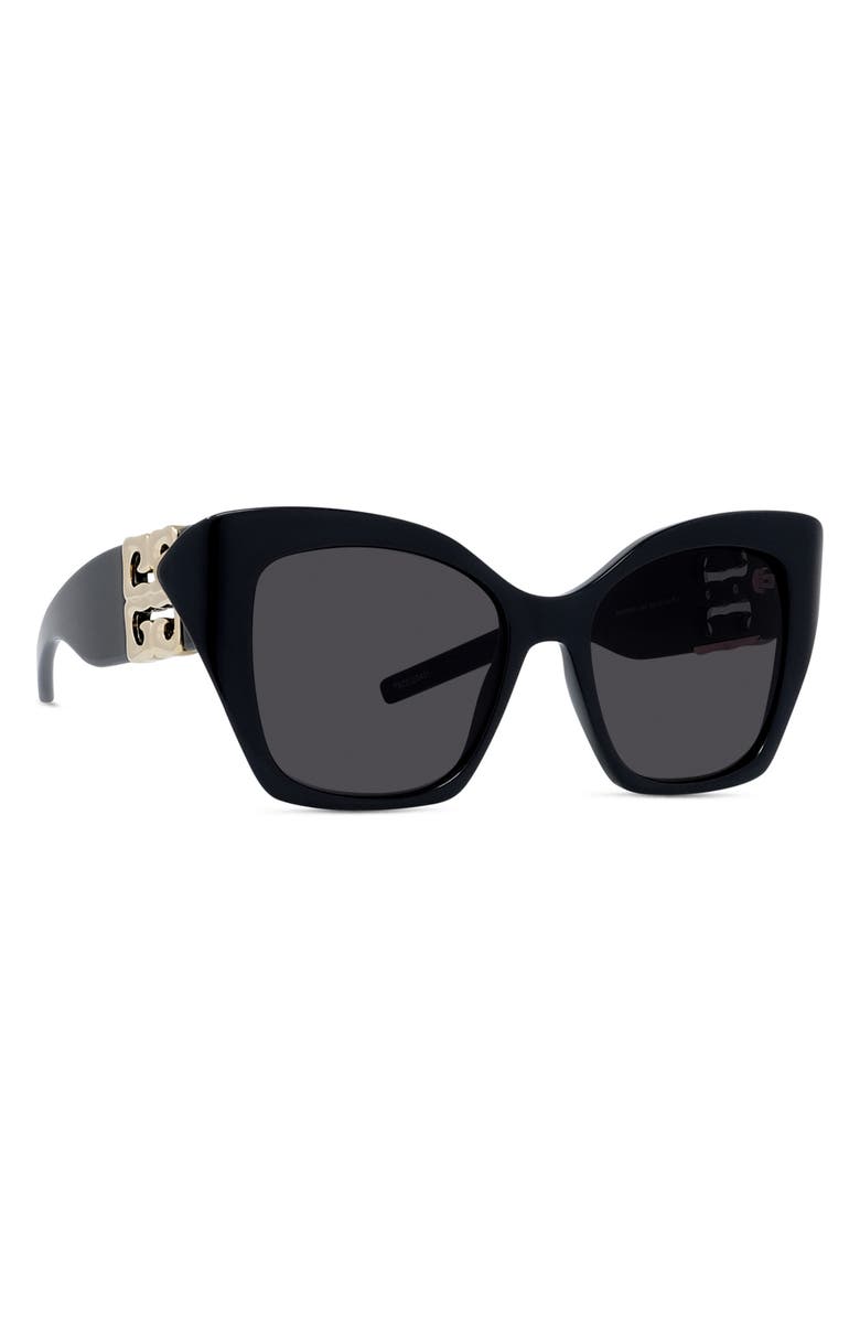 Givenchy 4G Liquid 54mm Square Cat Eye Sunglasses, Alternate, color, Shiny Black / Smoke