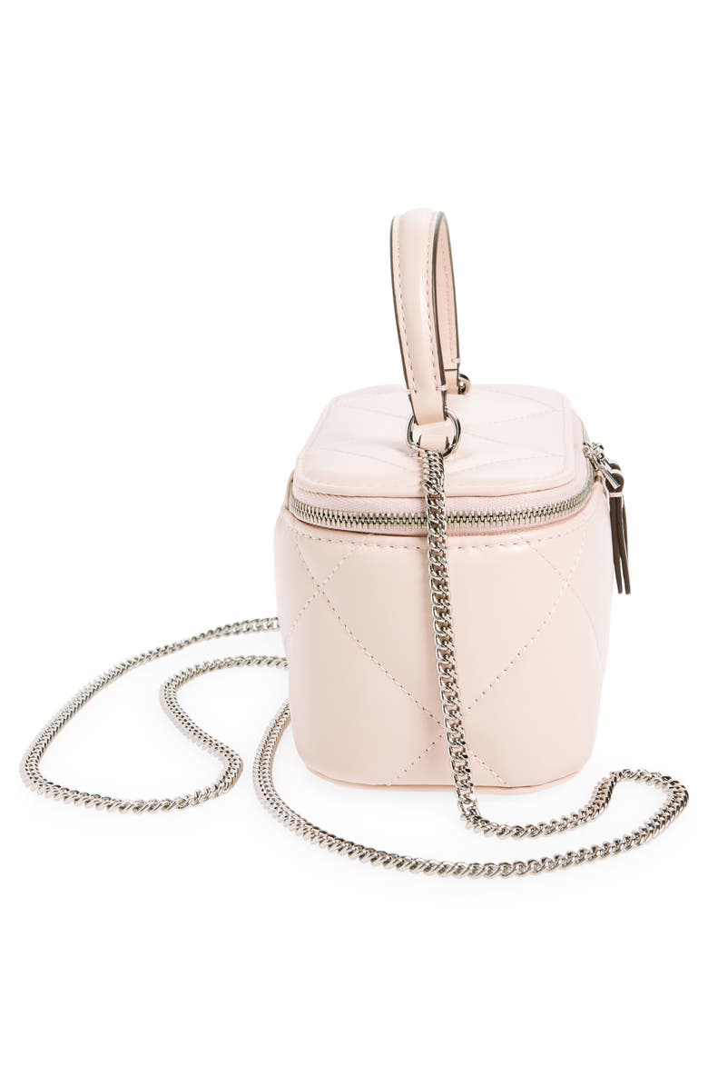 Tory Burch Kira Quilted Leather Vanity Case, Alternate, color, Soft Pink