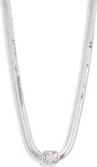 Nordstrom Cubic Zirconia Station Snake Chain Necklace