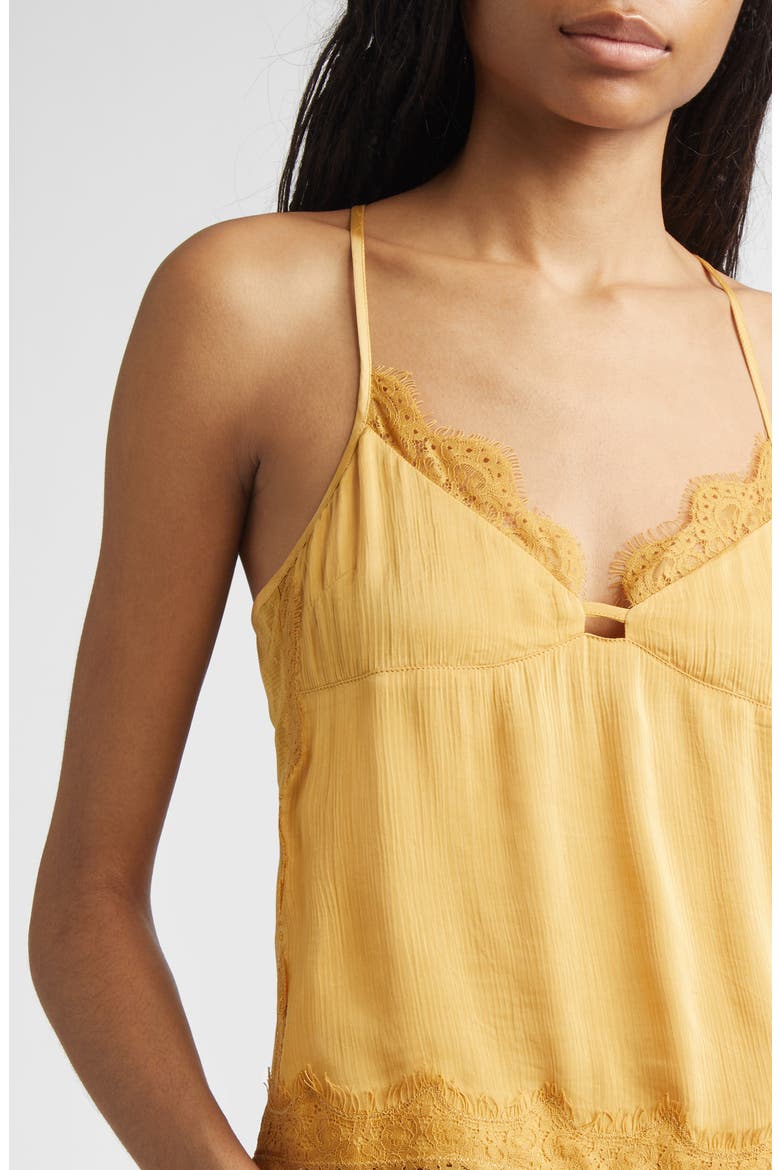 Lace Trim Camisole, Alternate, color, YELLOW