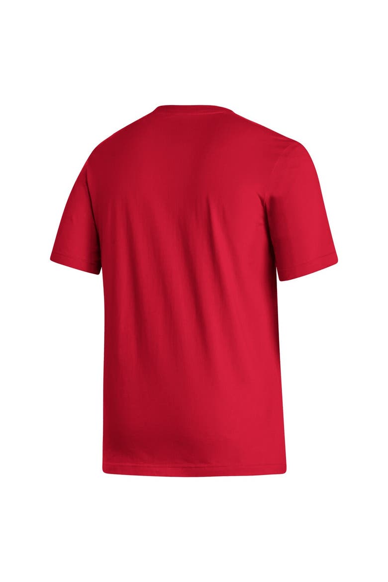 Men's adidas  Scarlet Nebraska Huskers Memorial Stadium 100th Anniversary Sideline Strategy Fresh T-Shirt, Alternate, color, Scarlet