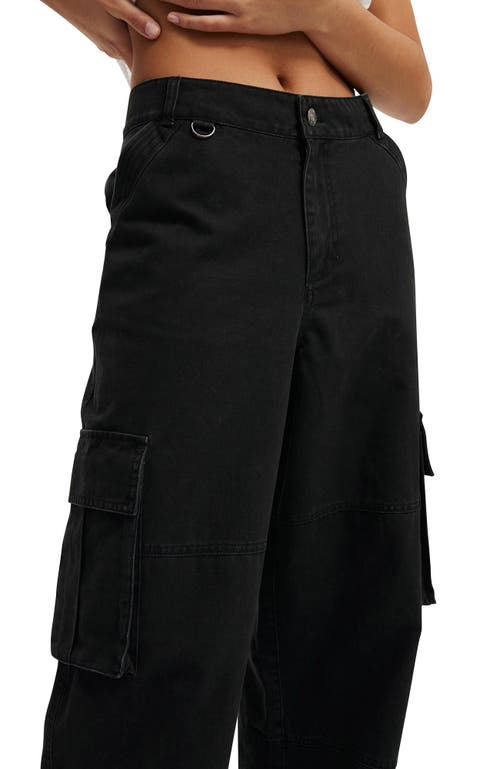 Cotton On Benny Cargo Pant In Washed Black
