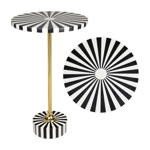 Calix Art Deco Metal/Resin Sunburst Round Drink Table
