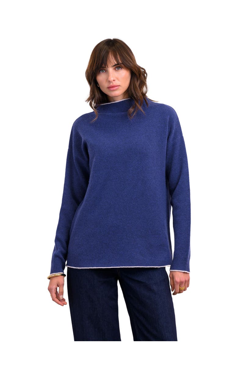 Celtic & Co. Felted Funnel Neck Sweater, Main, color, Blue Ink