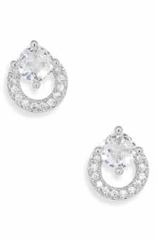 NORDSTROM RACK Cubic Zirconia Circle Stud Earrings