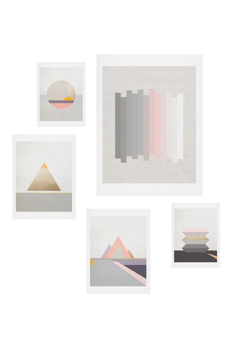 Festival 5-Piece Wall Art Print Set, Main, color, WHITE