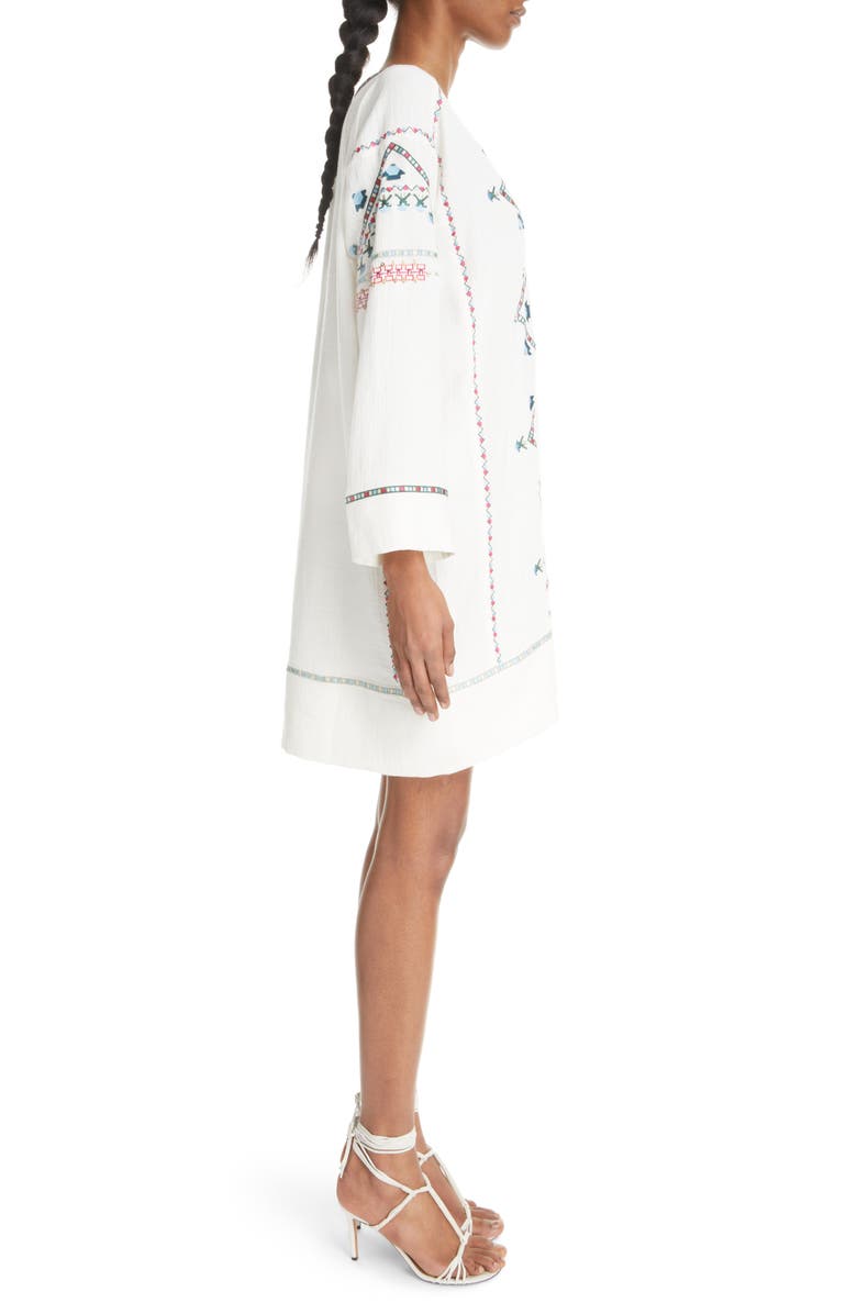 Isabel Marant Chemsi Embroidered Cotton Tunic Dress, Alternate, color,
