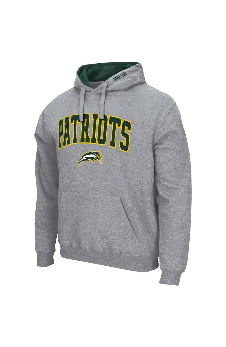COLOSSEUM Men's Colosseum Heathered Gray George Mason Patriots Arch & Logo 3.0 Pullover Hoodie, Alternate, color, 