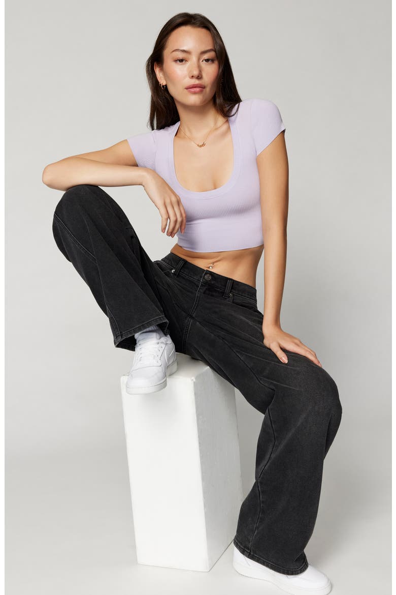 Wide Leg Boyfriend Jeans, Alternate, color, WASHED BLACK
