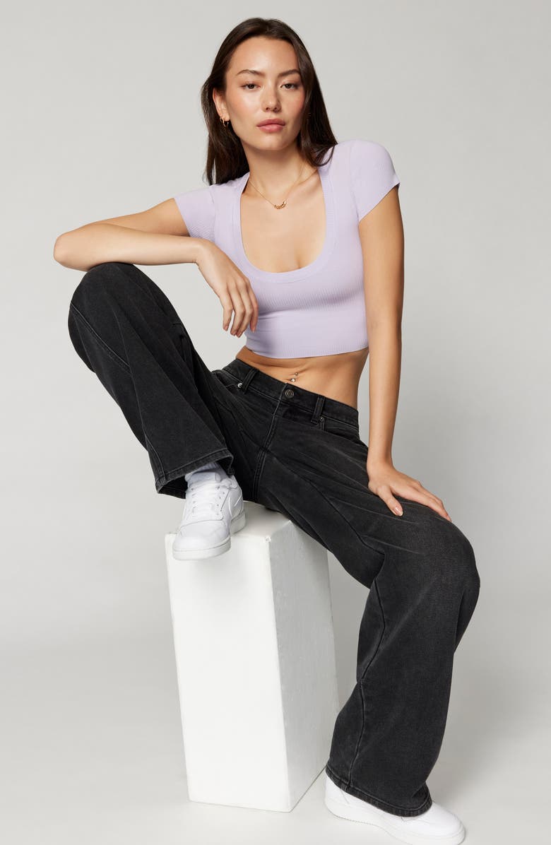 Florence by Mills Wide Leg Boyfriend Jeans, Alternate, color, Washed Black