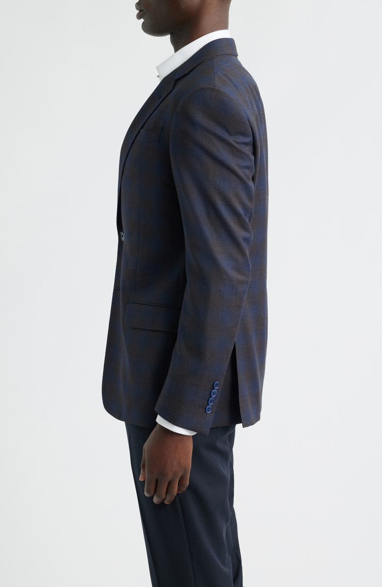 Emporio Armani G-Line Ombré Check Wool Sport Coat, Alternate, color, Brown