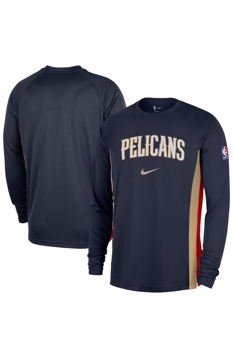 Nike Men's Nike Navy New Orleans Pelicans 2025/26 Authentic Pre-Game Legend Dri-FIT Long Sleeve Shooting Shirt, Main, color, Navy