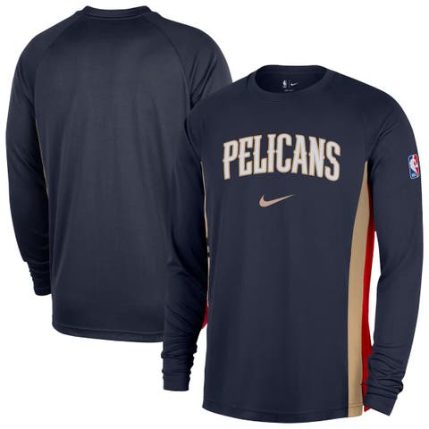 Men's Nike Navy New Orleans Pelicans 2025/26 Authentic Pre-Game Legend Dri-FIT Long Sleeve Shooting Shirt