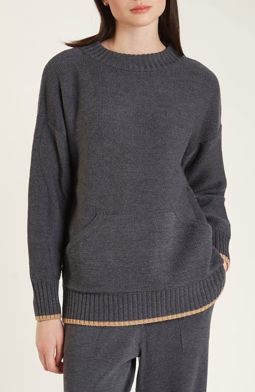 Shop Oyun Merino Cozy Tunic Sweatshirt In Graphite