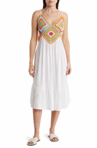 BOHO ME Granny Square Crochet Midi Dress