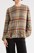 Longchamp Plaid Long Sleeve Ruffle Top